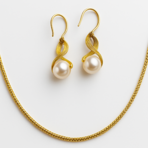 Elegant Pearls Earrings in Silver 925 with Gold Plating
