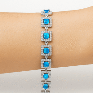 Silver 925 bracelet with Opal & zirconia stones